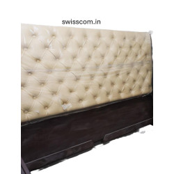 Double Bed headboard ( Upholstered Off-White Quilted )