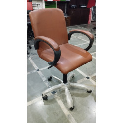 Single Colour Leatherette Office Chair with S.S. Base