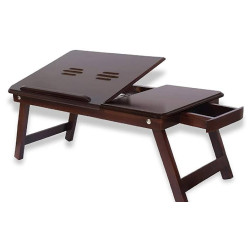Tiltable Wooden Laptop Table with Drawer Tiltable Wooden Laptop Table with Drawer