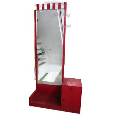 Red colour dressing table with long mirror