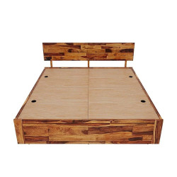 Teak Bed with plain headrest