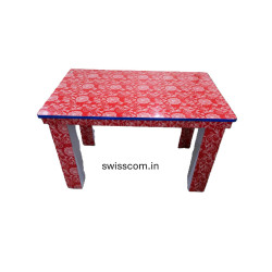 4'x3' Wooden Dining Table with Elegant Print Mica Lamination