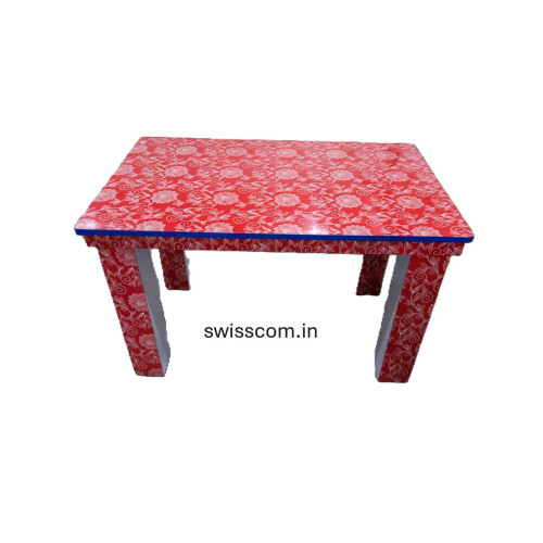 4'x3' Wooden Dining Table with Elegant Print Mica Lamination